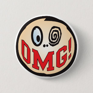 Badge Rond 5 Cm Tête des textes d'OMG