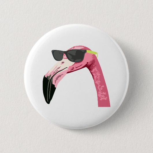 Badge Rond 5 Cm TÊTE Flamant rose (Devant)