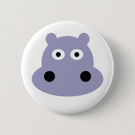 Badge Rond 5 Cm tête hippo (Devant)