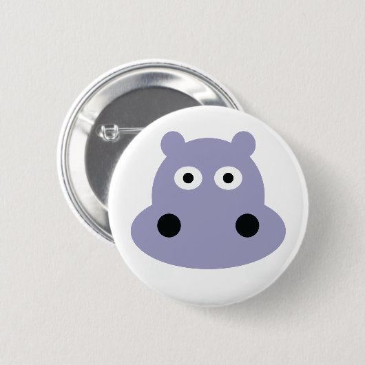 Badge Rond 5 Cm tête hippo (Devant & derrière)
