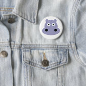 Badge Rond 5 Cm tête hippo (En situation)