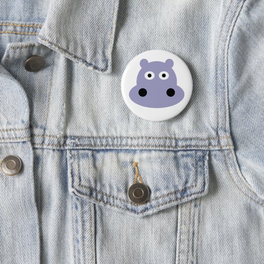Badge Rond 5 Cm tête hippo (En situation)