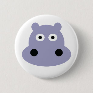 Badge Rond 5 Cm tête hippo