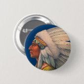 Badge Rond 5 Cm Tête indienne (Devant & derrière)