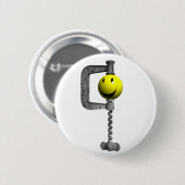 Badge Rond 5 Cm tête jaune attrapée dans un vice (Devant & derrière)