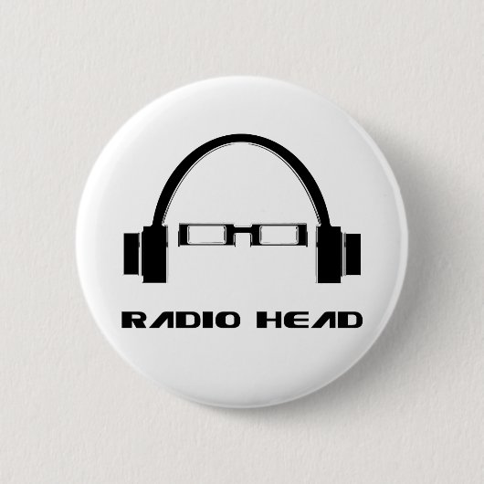 Badge Rond 5 Cm Tête par radio (Devant)