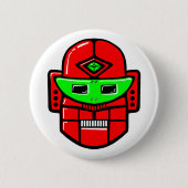 Badge Rond 5 Cm Tête Robot Rétro (Devant)
