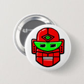 Badge Rond 5 Cm Tête Robot Rétro (Devant & derrière)