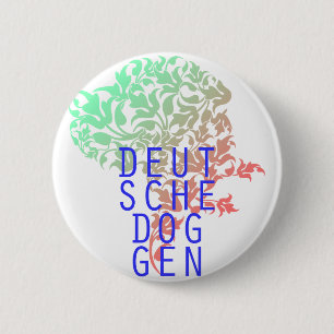 Badge Rond 5 Cm Têtes de feuilles de Dogue Allemand