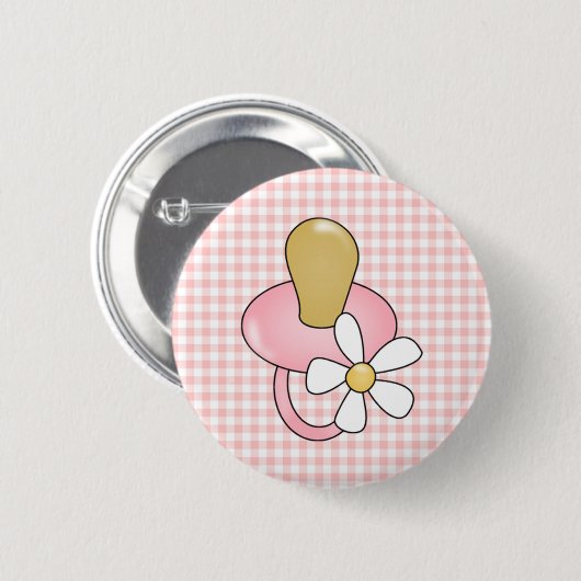 Badge Rond 5 Cm Tétine rose (Devant & derrière)