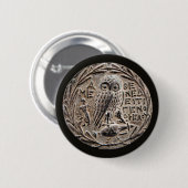 Badge Rond 5 Cm Tetradrachm en argent d'Athènes (Devant & derrière)