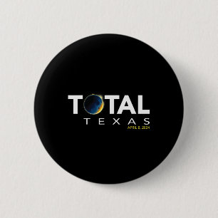 Badge Rond 5 Cm Texas 8 avril total Éclipse solaire 2024