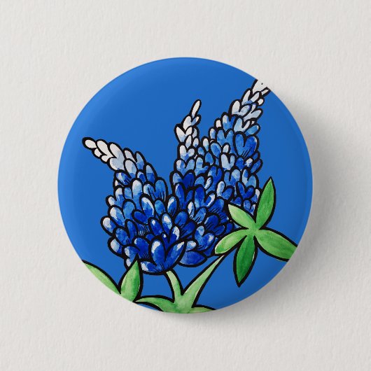 Badge Rond 5 Cm Texas Bluebonnet Texan Love Flower (Devant)