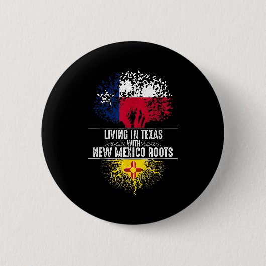 Badge Rond 5 Cm Texas Home New Mexico Roots State Tree Flag Love G (Devant)