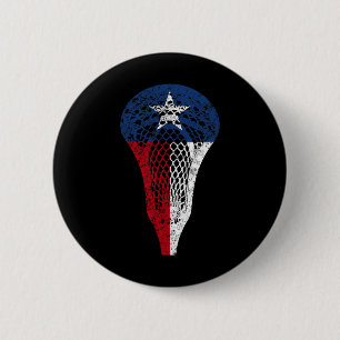 Badge Rond 5 Cm Texas Lacrosse Texan State Drapeau Lax Stick Tee