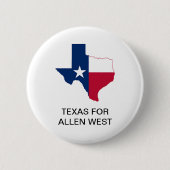 Badge Rond 5 Cm TEXAS pour ALLEN WEST GOVERNOR Button (Devant)