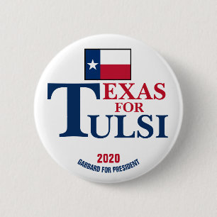 Badge Rond 5 Cm Texas pour Tulsi Gabbard à la présidence 2020