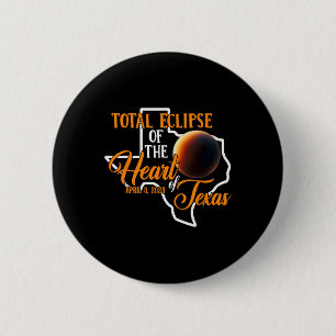 Badge Rond 5 Cm Texas Total Éclipse Solaire Avril 8 2024 Tot Carte