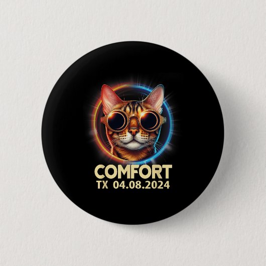 Badge Rond 5 Cm Texas Total Solar Eclipse 2024 (Devant)