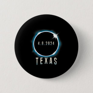 Badge Rond 5 Cm Texas Total Solar Eclipse 2024 Bleu Avril 8 Hommes