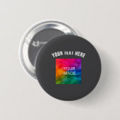 Badge Rond 5 Cm Text Upload Photo Template Boys Kids Modern _1 (Devant & derrière)