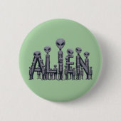 Badge Rond 5 Cm Texte Alien (Devant)