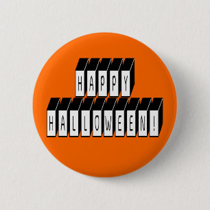 Badge Rond 5 Cm Texte bloc Halloween