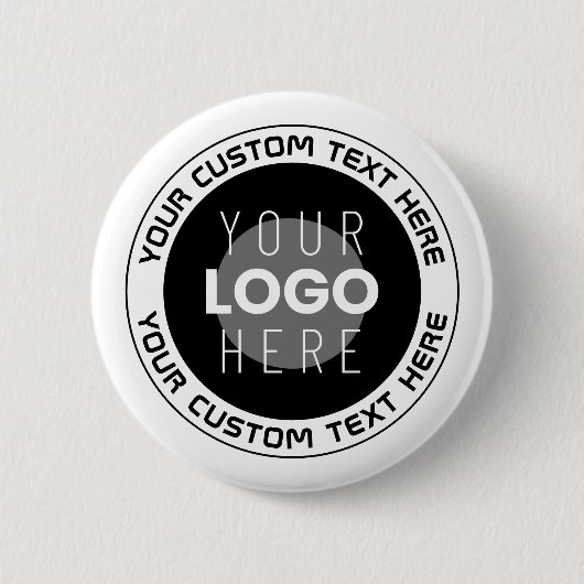 Badge Rond 5 Cm Texte circulaire modifiable et logo remplaçable |  (Devant)