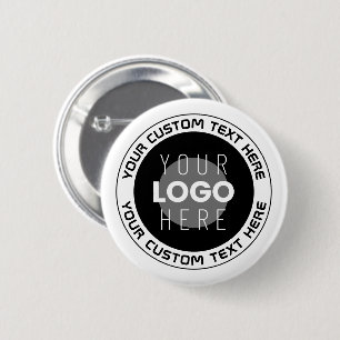 Badge Rond 5 Cm Texte circulaire modifiable & logo remplaçable   N