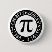 Badge Rond 5 Cm TEXTE CONCEPTION Numéro Pi Symbole mathématique (Devant)