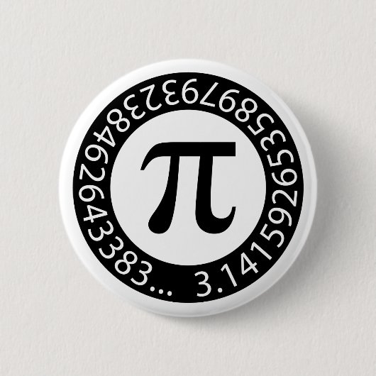 Badge Rond 5 Cm TEXTE CONCEPTION Numéro Pi Symbole mathématique (Devant)
