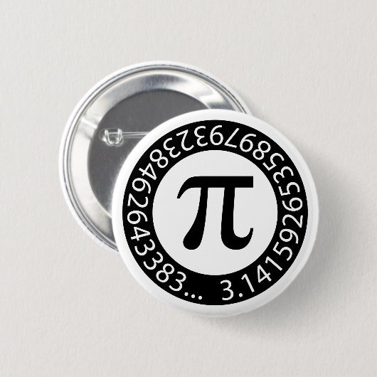 Badge Rond 5 Cm TEXTE CONCEPTION Numéro Pi Symbole mathématique (Devant & derrière)