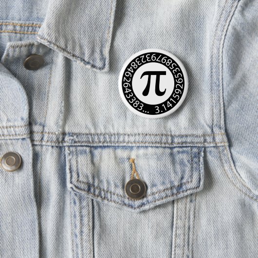 Badge Rond 5 Cm TEXTE CONCEPTION Numéro Pi Symbole mathématique (En situation)