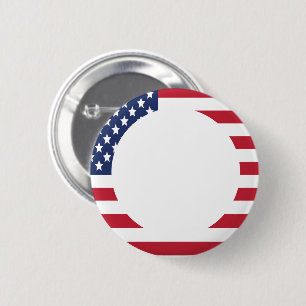 Badge Rond 5 Cm Texte de coutume de frontière de drapeau américa