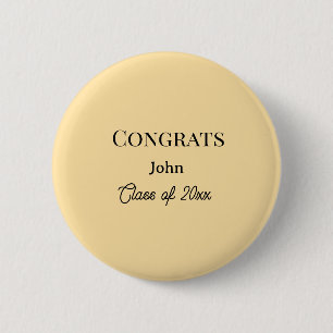 Badge Rond 5 Cm texte de félicitations pour garçon avec nom date a