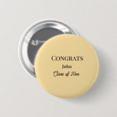 Badge Rond 5 Cm texte de félicitations pour garçon avec nom date a (Devant & derrière)