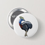 Badge Rond 5 Cm texte de la dent de couleur cassowary (Devant & derrière)
