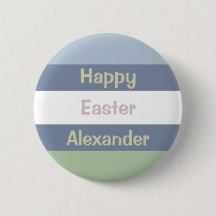 Badge Rond 5 Cm Texte de Pâques heureux personnalisable
