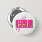 Badge Rond 5 Cm texte de style 1990 (Devant & derrière)
