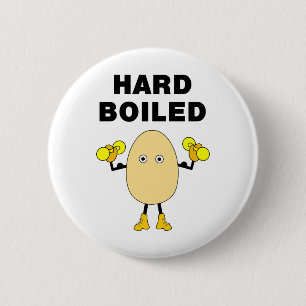Badge Rond 5 Cm Texte de tête d'oeuf dur