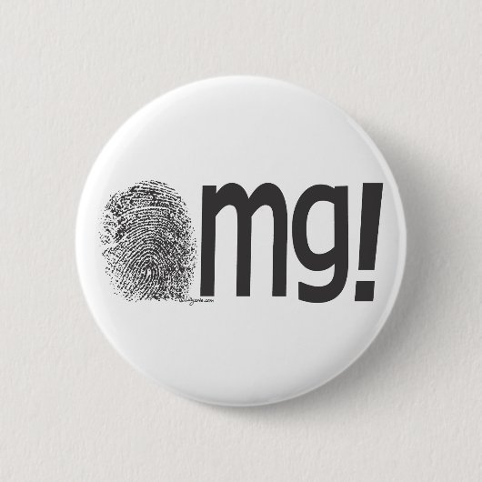 Badge Rond 5 Cm texte d'empreinte digitale d'omg (Devant)