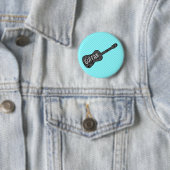 Badge Rond 5 Cm Texte des notes de musique de guitare (En situation)