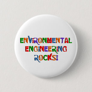 Badge Rond 5 Cm Texte des roches d'ingénierie de l'environnement
