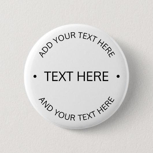 Badge Rond 5 Cm Texte éditable Simple Moderne | Blanc & Noir (Devant)