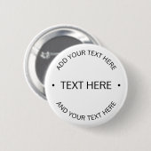 Badge Rond 5 Cm Texte éditable Simple Moderne | Blanc & Noir (Devant & derrière)