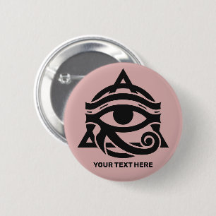 Badge Rond 5 Cm Texte et couleur personnalisés OEil du Horus