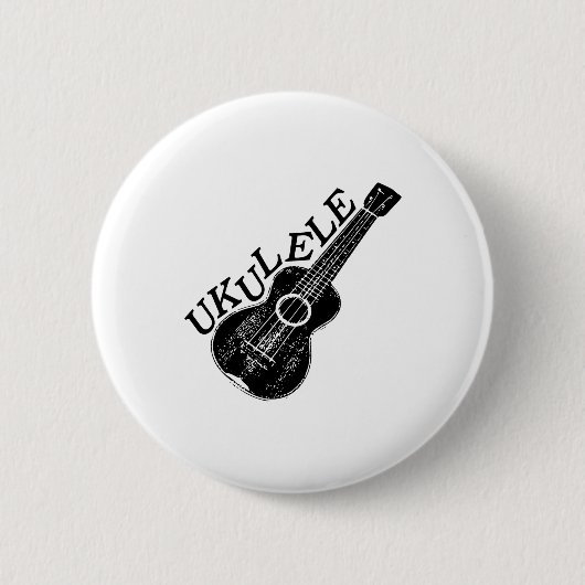 Badge Rond 5 Cm Texte Et Image Ukulele (Devant)