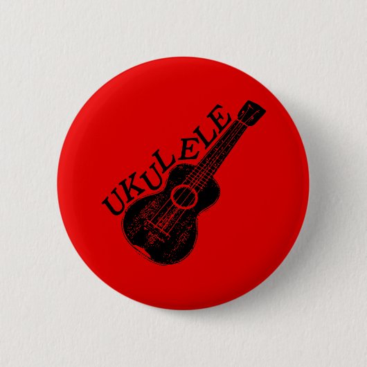 Badge Rond 5 Cm Texte Et Image Ukulele (Devant)