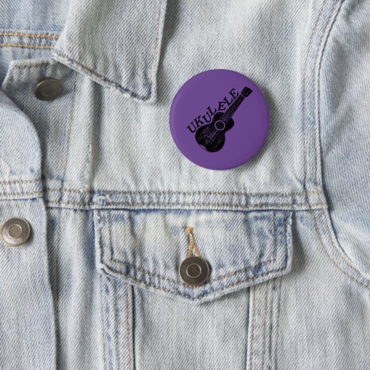 Badge Rond 5 Cm Texte Et Image Ukulele (En situation)