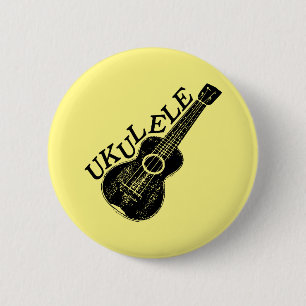 Badge Rond 5 Cm Texte Et Image Ukulele